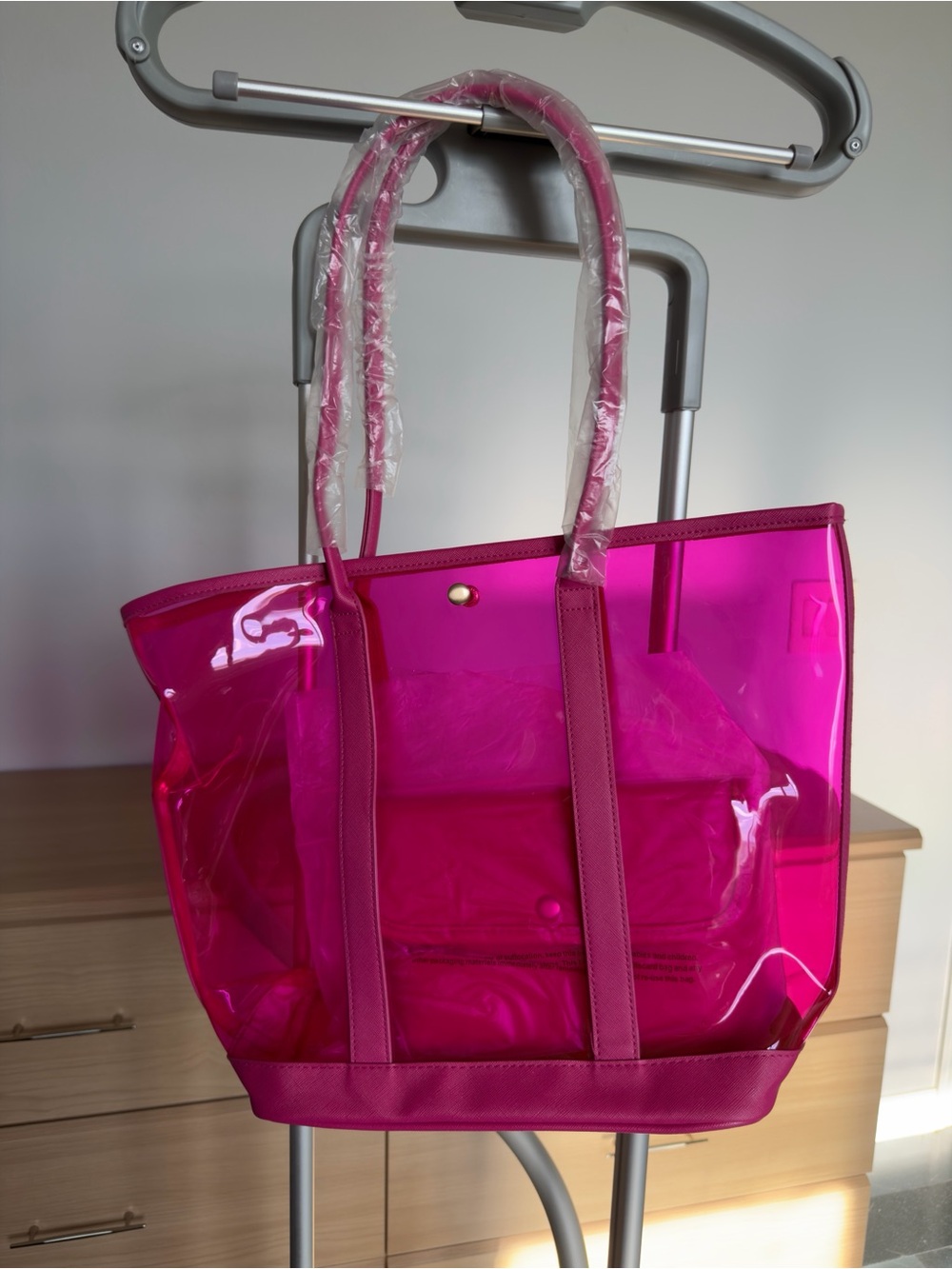 Unbranded Hot Pink Clear Tote Bag for Women
